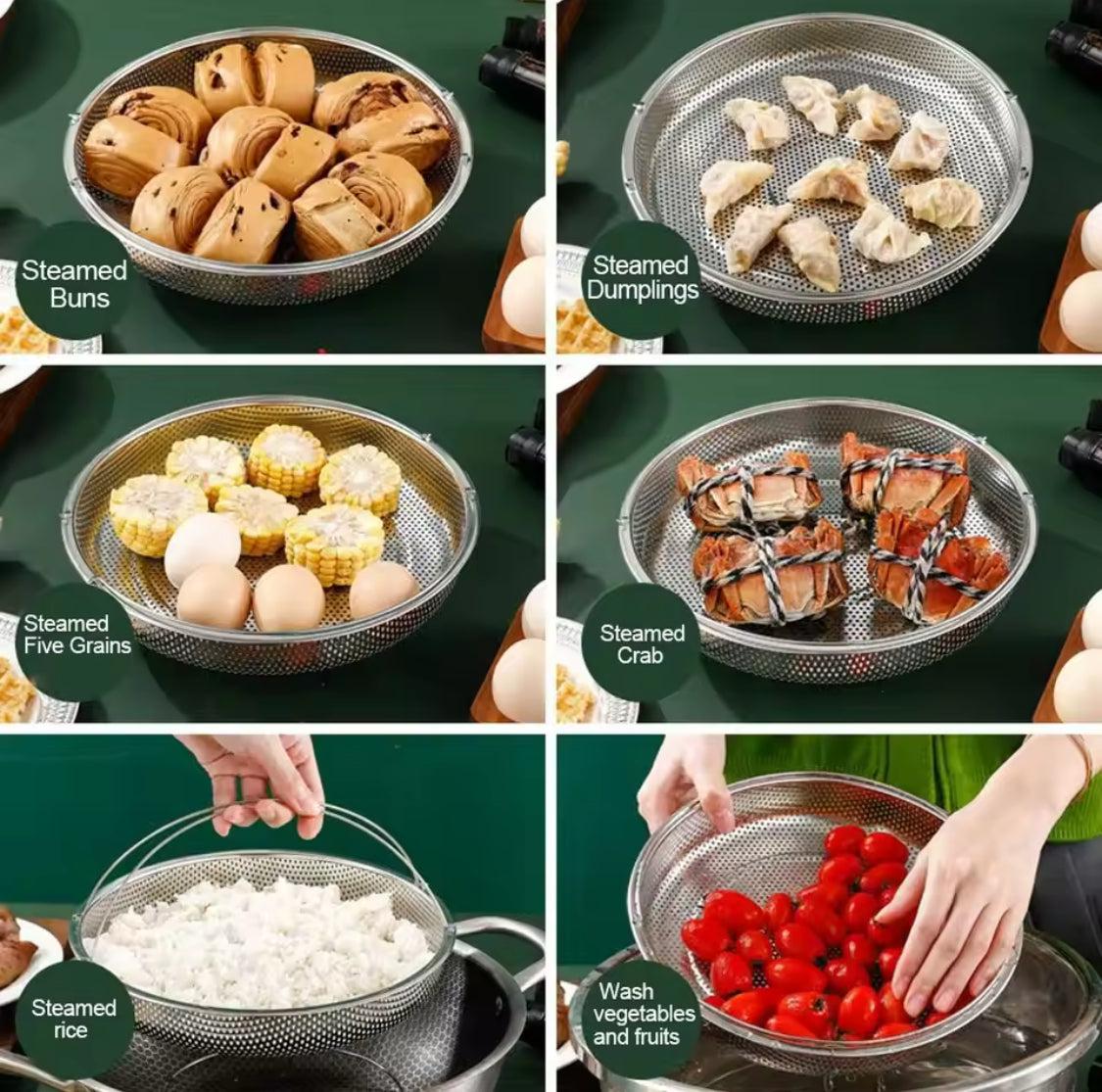 Stainless Steel Food Steamer With Handle, Multifunctional Fruit Washing Strainer With Detachable Stand, Pressure Cooker Steamer Basket, Reusable Kitchen Accessories Stainless Steel Food Steamer With Handle, Multifunctional Fruit Washing Strainer With Detachable Stand, Pressure Cooker Steamer Basket, Reusable Kitchen Accessories